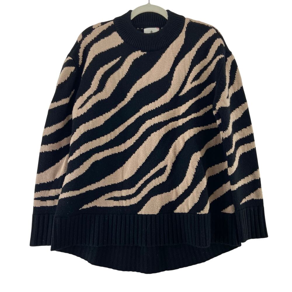 Tuckernuck Black and Beige Zebra-Print Sweater